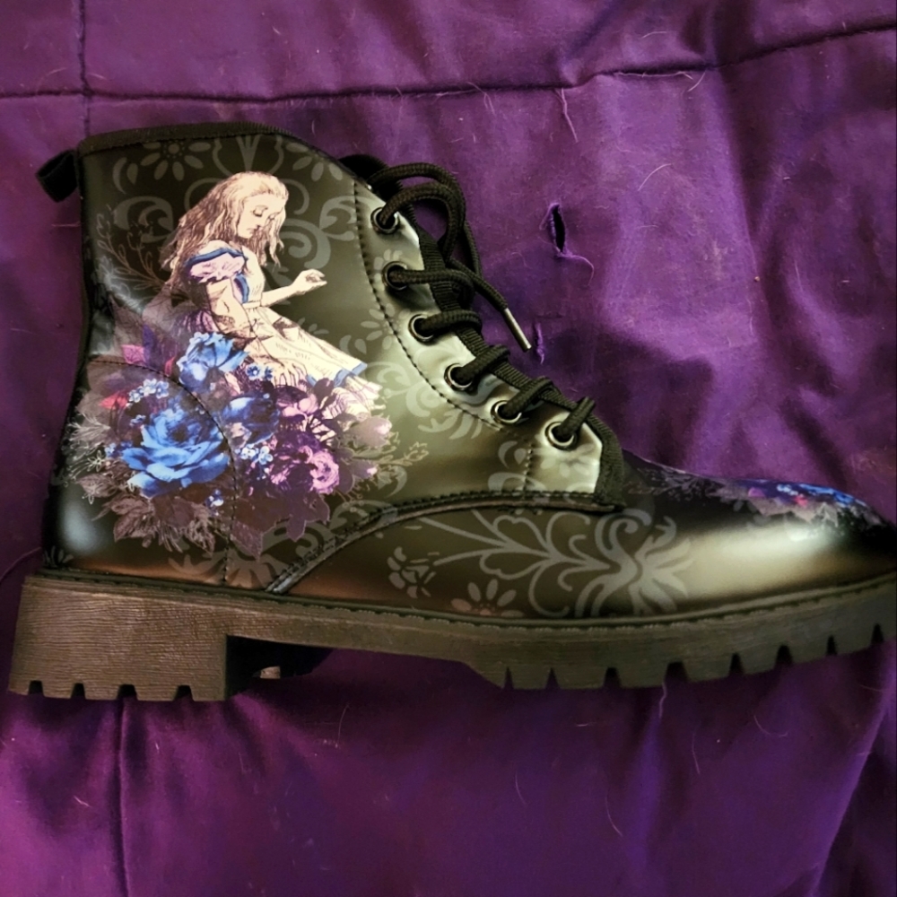 BRAND NEW ALICE IN WONDERLAND BOOTS